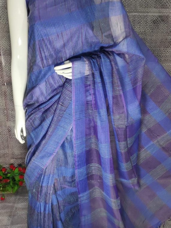 Blue Jute Kota Silk Saree