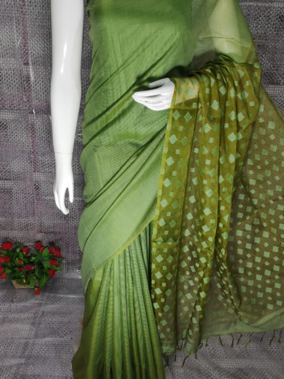 Leaf Green Kota Silk Saree