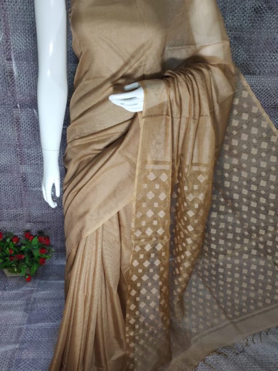 Light Brown Kota Silk Saree