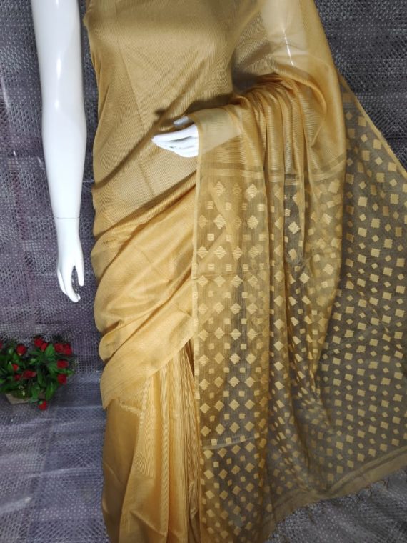 Mustard Yellow Kota Silk Saree