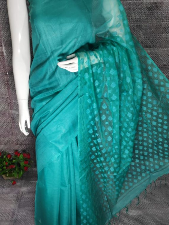 Ocean Blue Kota Silk Saree