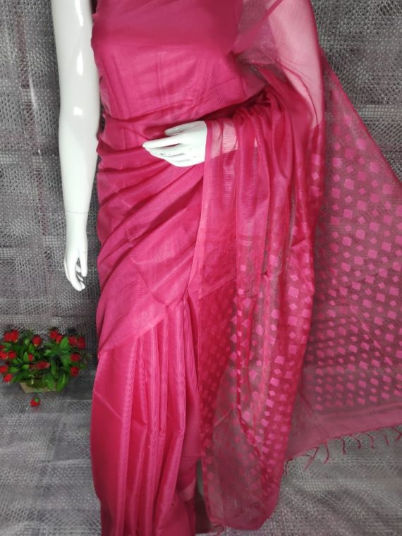 Pink Kota Silk Saree