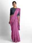 ThiPink plain khadi Cotton Saree