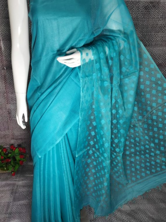 Sky Blue Kota Silk Saree