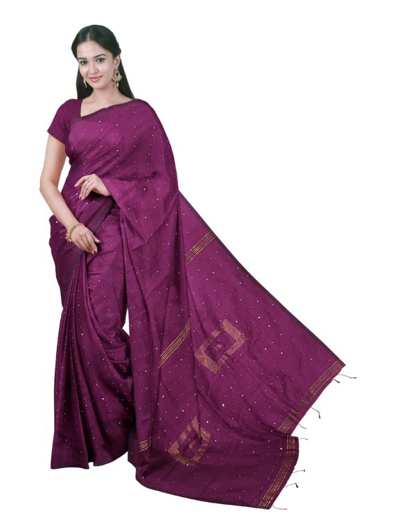 loomfolks_Sequece-Cotton-Silk_WineSequenceSaree__silk_set3_pujitha_front__2020-1-1-16-34-54__3072X4096