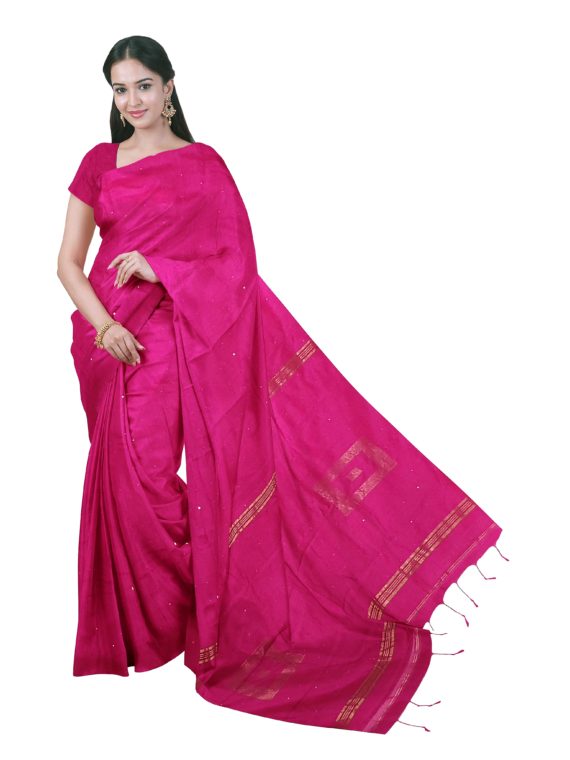 loomfolks__Sequece-Cotton-Silk_MagentaSequenceSaree__silk_set3_pujitha_front__2020-1-1-16-28-30__3072X4096