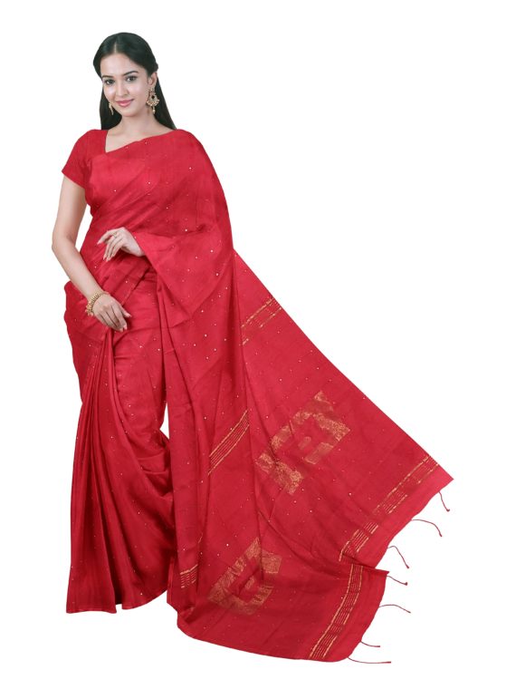 loomfolks__Sequece-Cotton-Silk_RedSequenceSaree__silk_set3_pujitha_front__2020-1-1-16-30-38__3072X4096