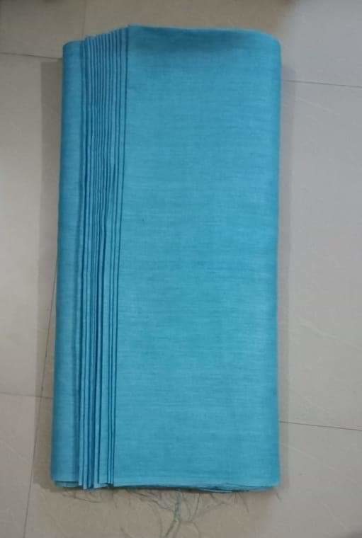 Blue Plain Linen Fabric by Meter