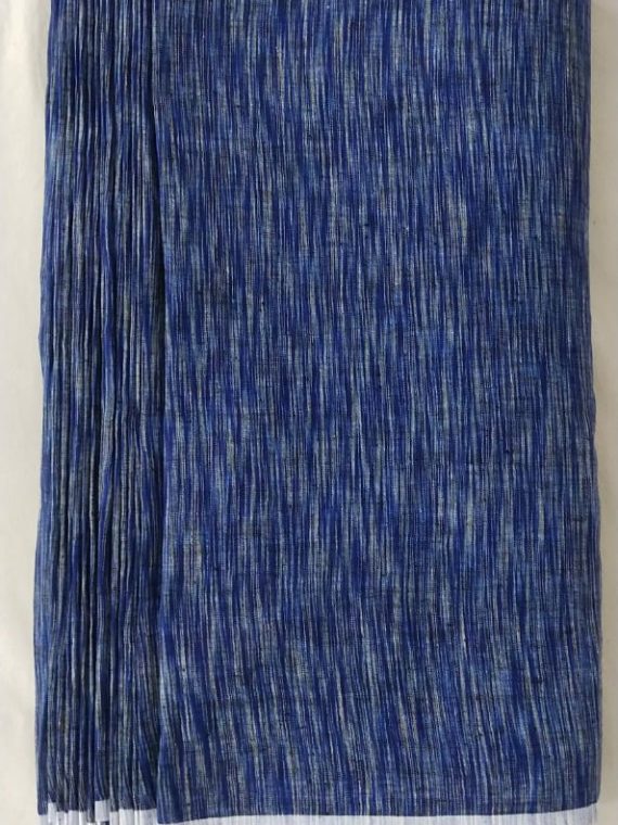 Blue White Yarn dye Linen Fabric by Meter