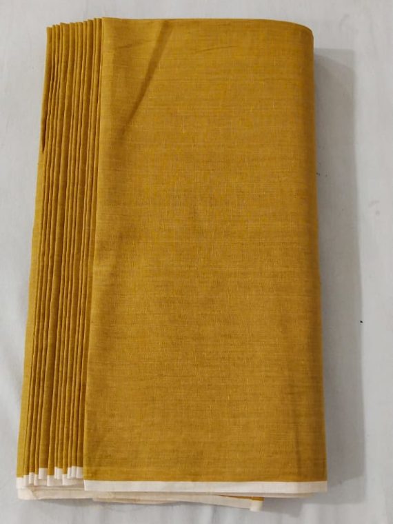 Mustard Yellow Linen Fabric by Meter