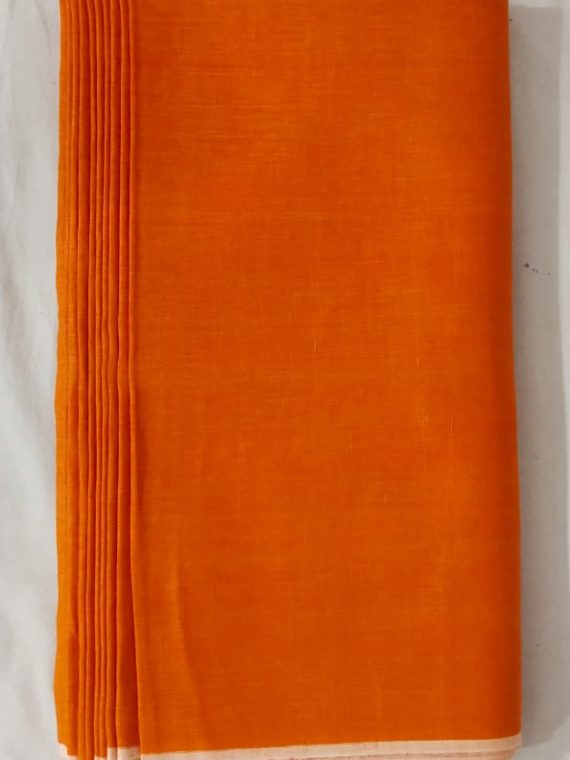 Orange Linen Fabric by Meter