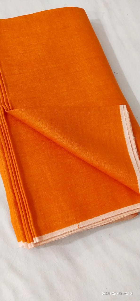 Orange Linen Fabric by Meter - Loomfolks