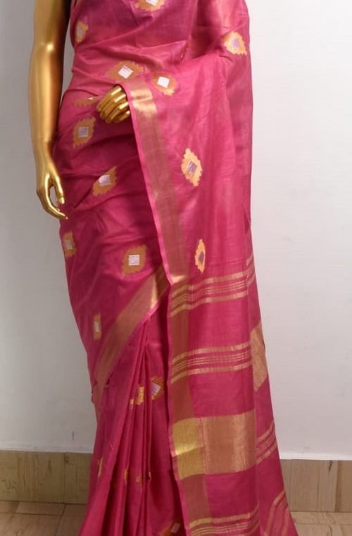 linen embroidery saree