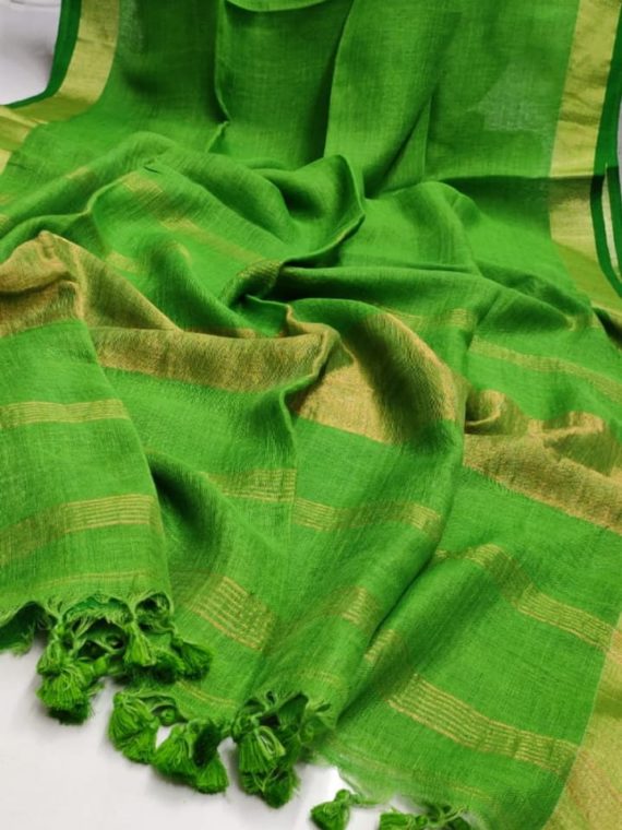 handloom linen saree