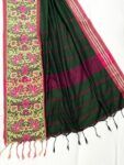 Alluring Dark Green Begumpuri Design Cotton Saree