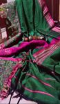 Alluring Dark Green Begumpuri Design Cotton Saree