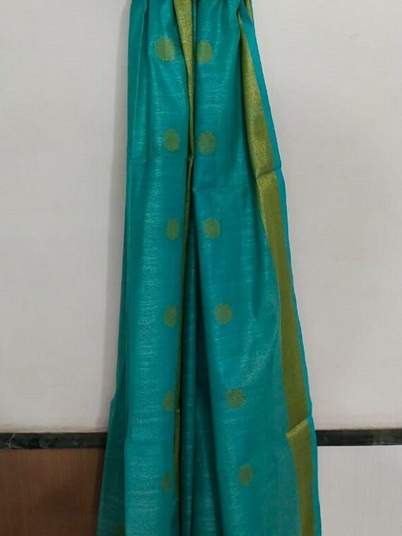 Sea Green Ball Butti Linen Dupatta