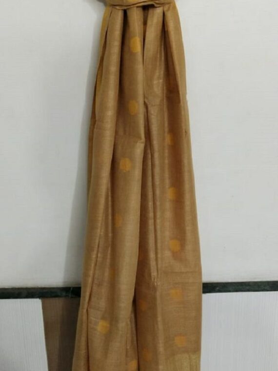 Subtle Brown Ball Butti Linen Dupatta