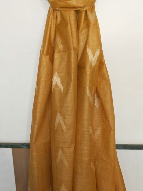 Brown Cotton Dupatta With Arrow Butti Design