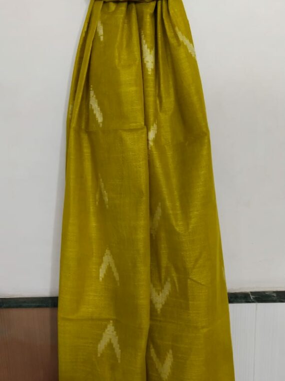 Olive Green Cotton Dupatta With Arrow Butti Design