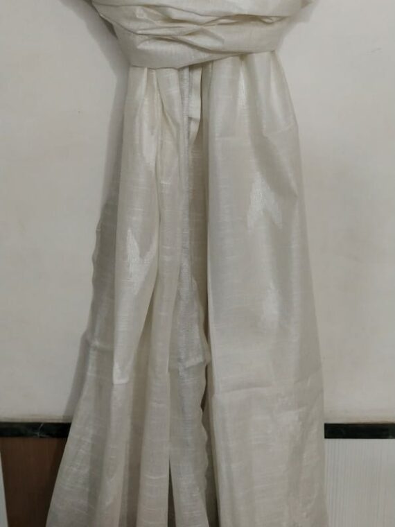 Off White Cotton Dupatta With Arrow Butti Design