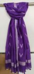 Purple Cotton Dupatta With Arrow Butti Design