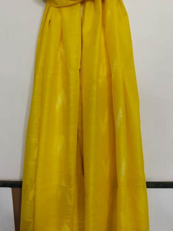 Yellow Cotton Dupatta With Arrow Butti Design