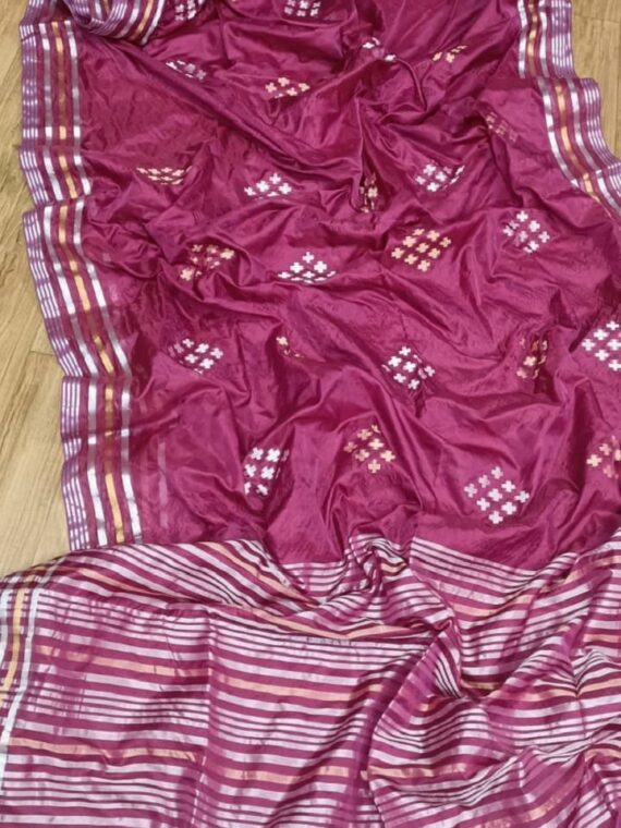 Splendid Dark Pink Katan Silk Saree
