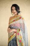 resham muslin embroidery saree