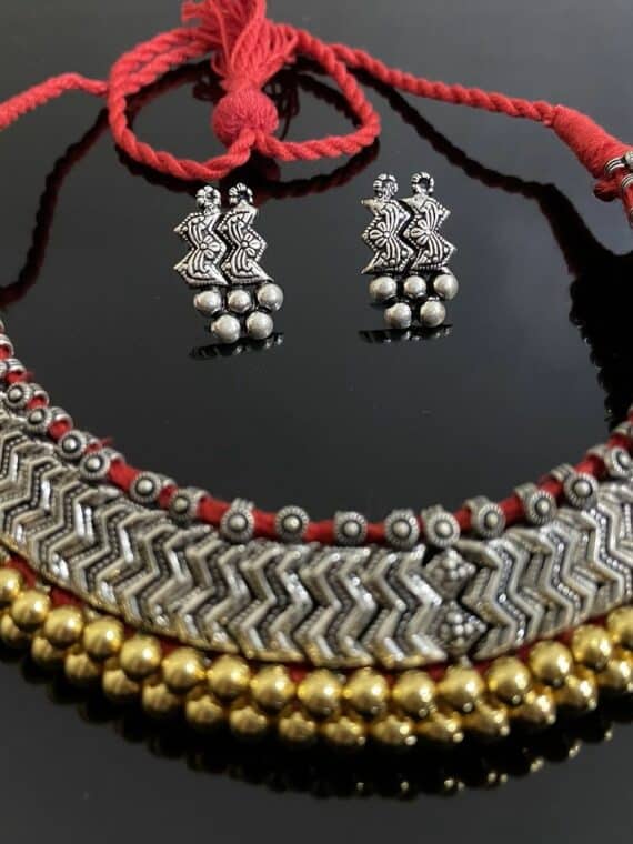 Classic Traditional Vajratik Thushi Necklace With Earrings 2