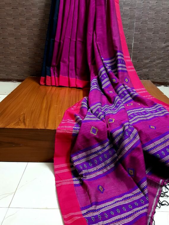 Pretty Purple Handwoven Cotton Saree With Intricate Design Pallu