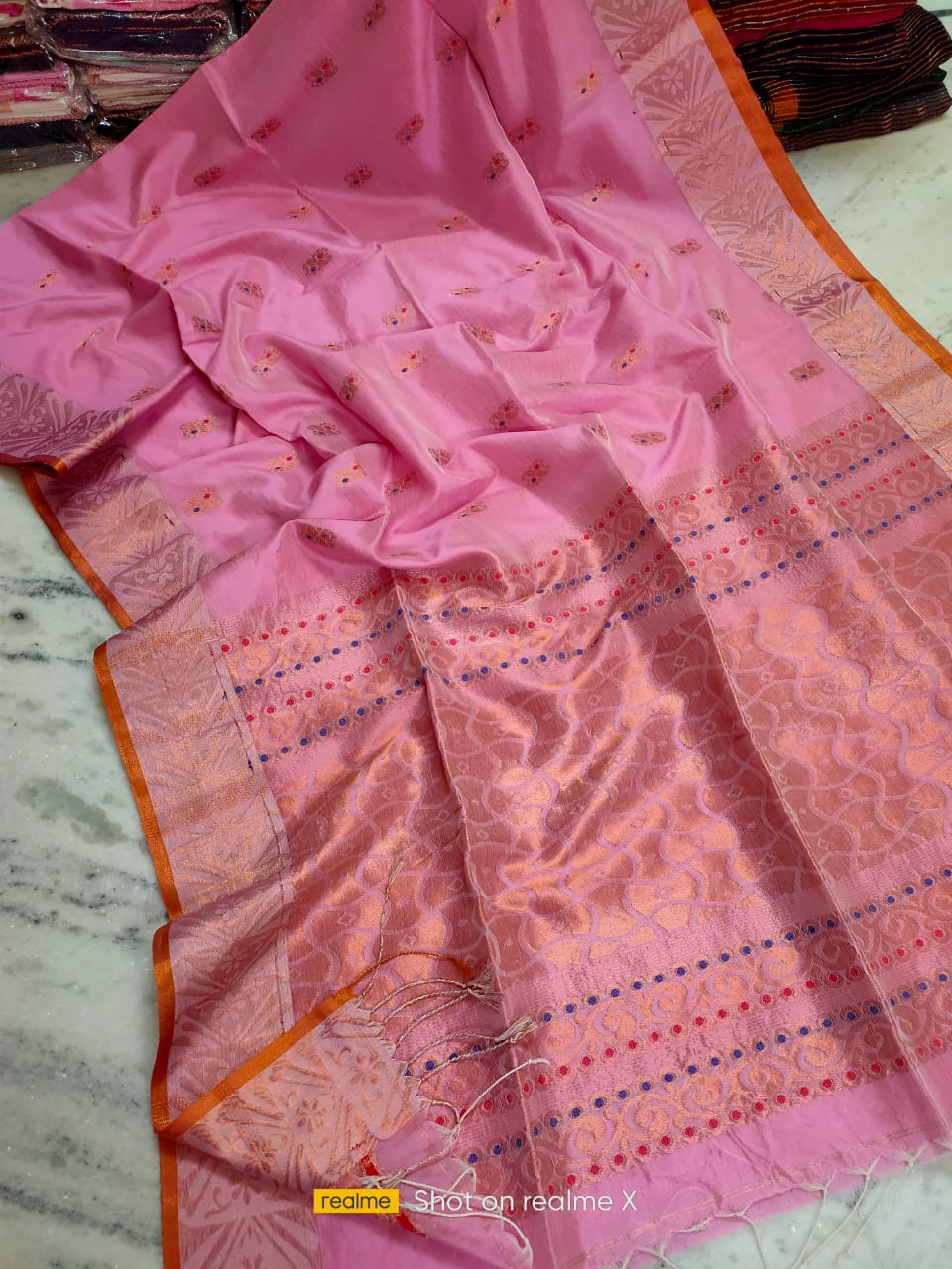 Awesome Pink Intricately Handwoven Matka Cotton Silk Saree