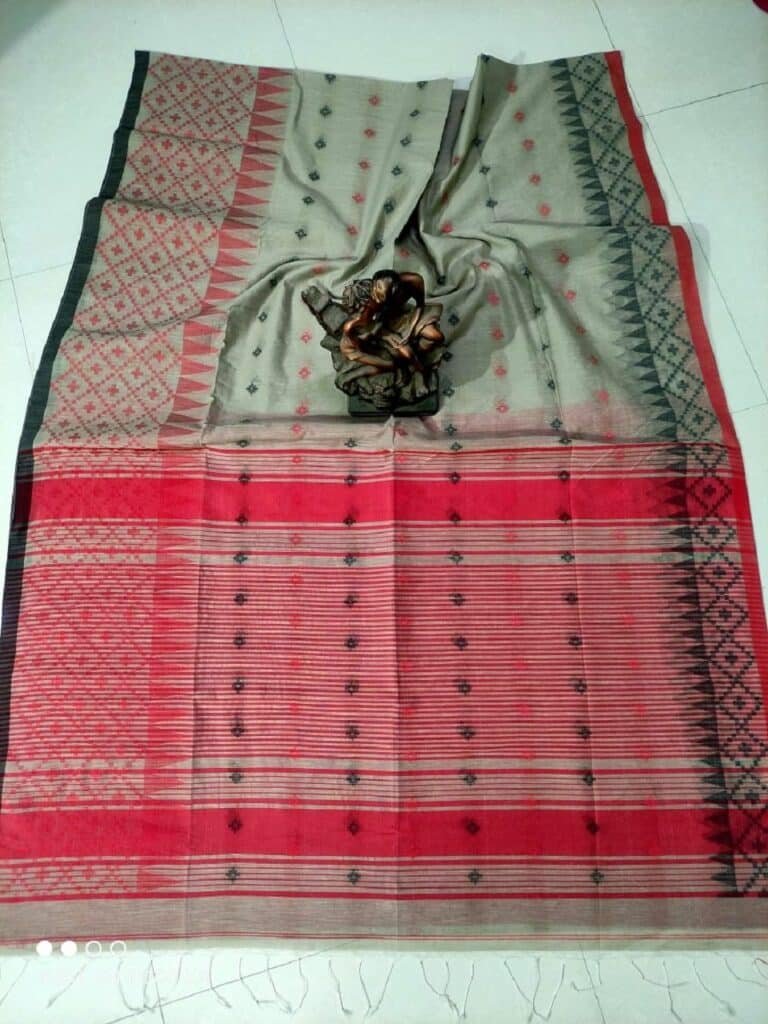 Grey Mul Cotton Saree with Keri Pallu and Butti Weaves main image 0