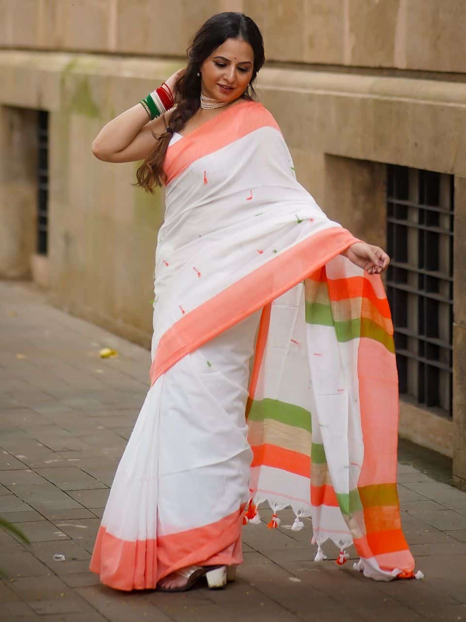 Independence day Special Tiranga Saree in Organza - Aazuri