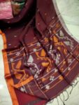 Mesmerizing Maroon Korat Jamdani Linen Saree