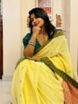 Awesome Yellow Cotton Handloom Saree With Intricately Woven Pallu