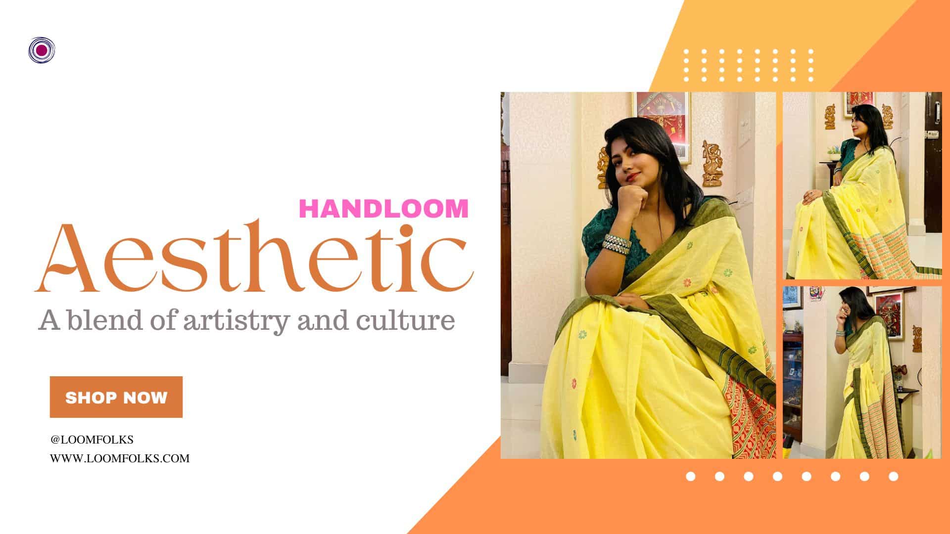 Awesome-Yellow-Cotton-Handloom-Saree