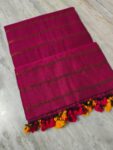 Pink Cotton Zari Stripe Comfy Soft Saree1