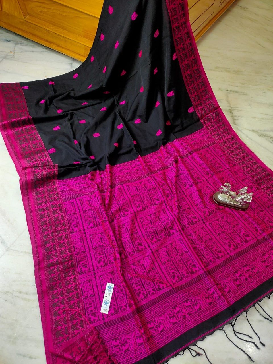 Black Pink Intricately Handwoven Nature Unity Pattern