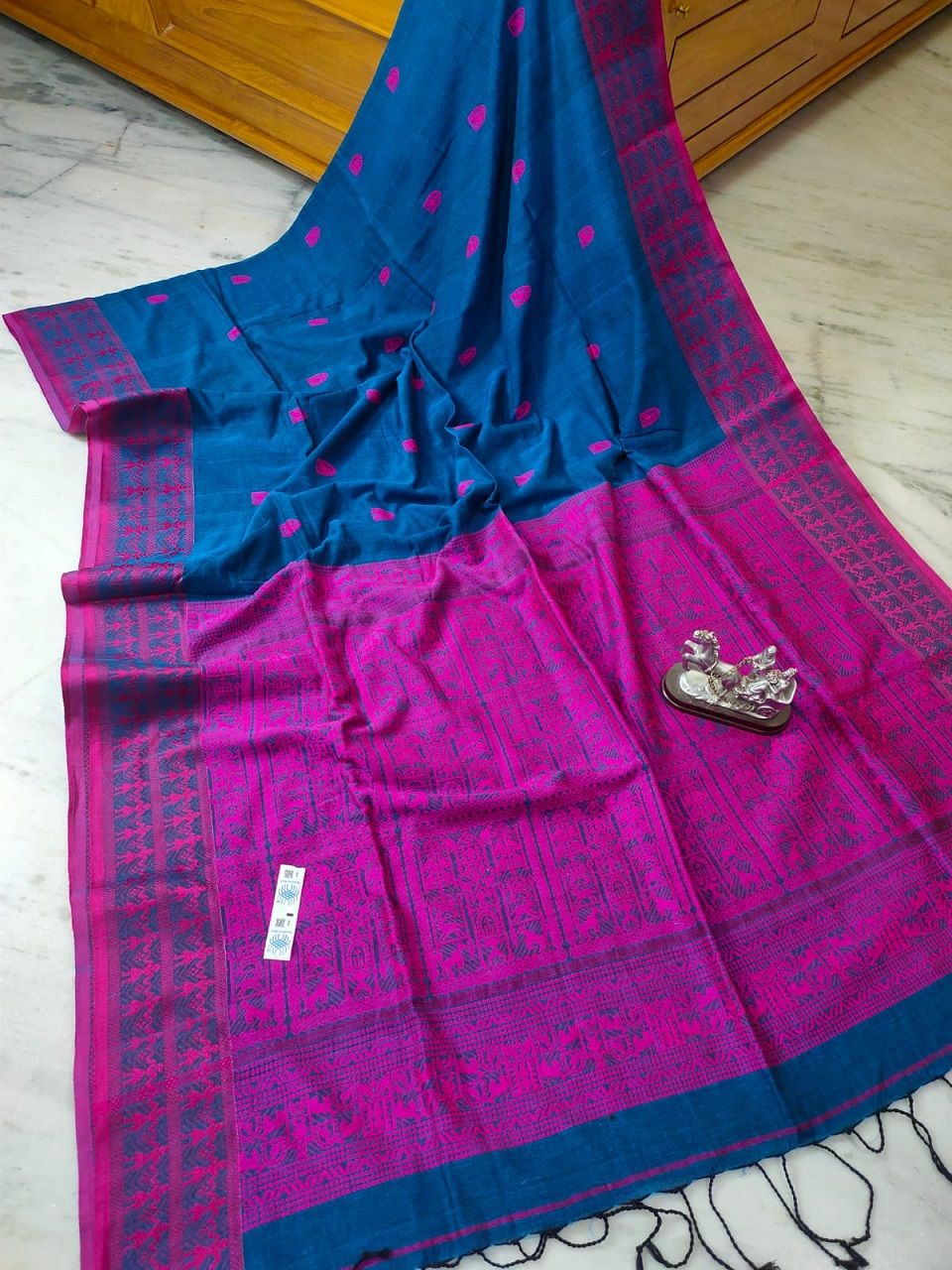 Blue Pink Intricately Handwoven Nature Unity Pattern