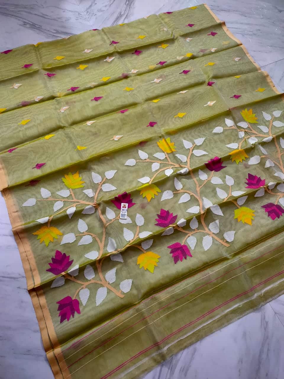 Green Handwoven Premium Quality Tantuja Jamdani Resham By Resham Saree