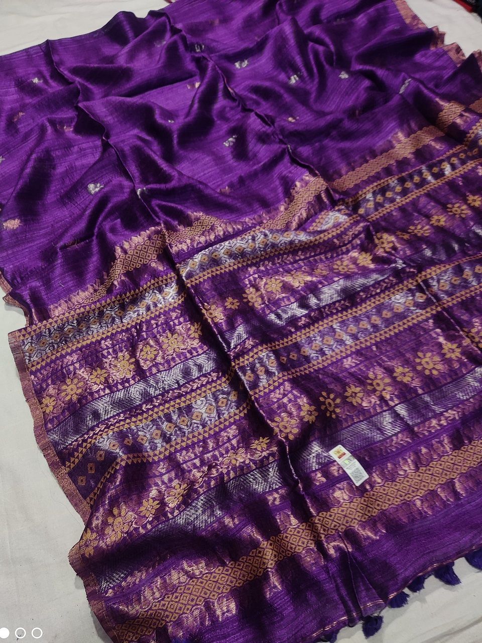 Purple Premium Quality Resham By Wash Matka Pure Silk Saree