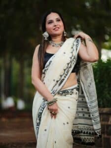 Timeless Beautiful Off White Exclusive Mul Cotton Jamdani Saree