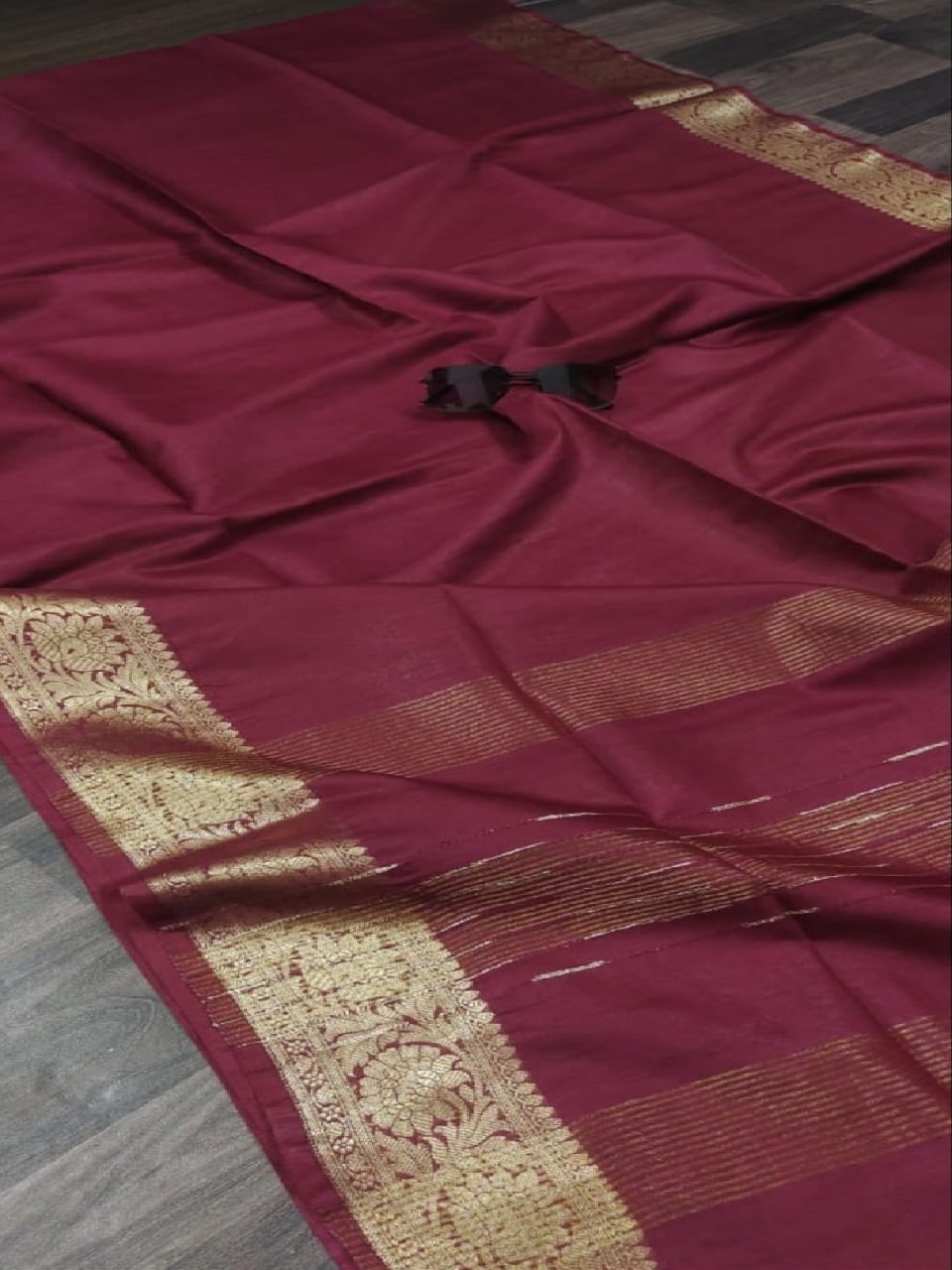 Majenta Kota Cotton Silk Saree With Banarasi Border