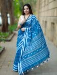 https://www.loomfolks.com/product/beautiful-blue-handwoven-cotton-saree-with-running-blouse/