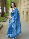 https://www.loomfolks.com/product/beautiful-blue-handwoven-cotton-saree-with-running-blouse/