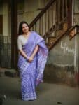 Lavender Lilac Dhakai Cotton Silk Jamdani Saree With Blouse Piece