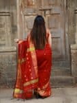 Vibrant Red Bengal Cotton Silk Saree For All Occasions