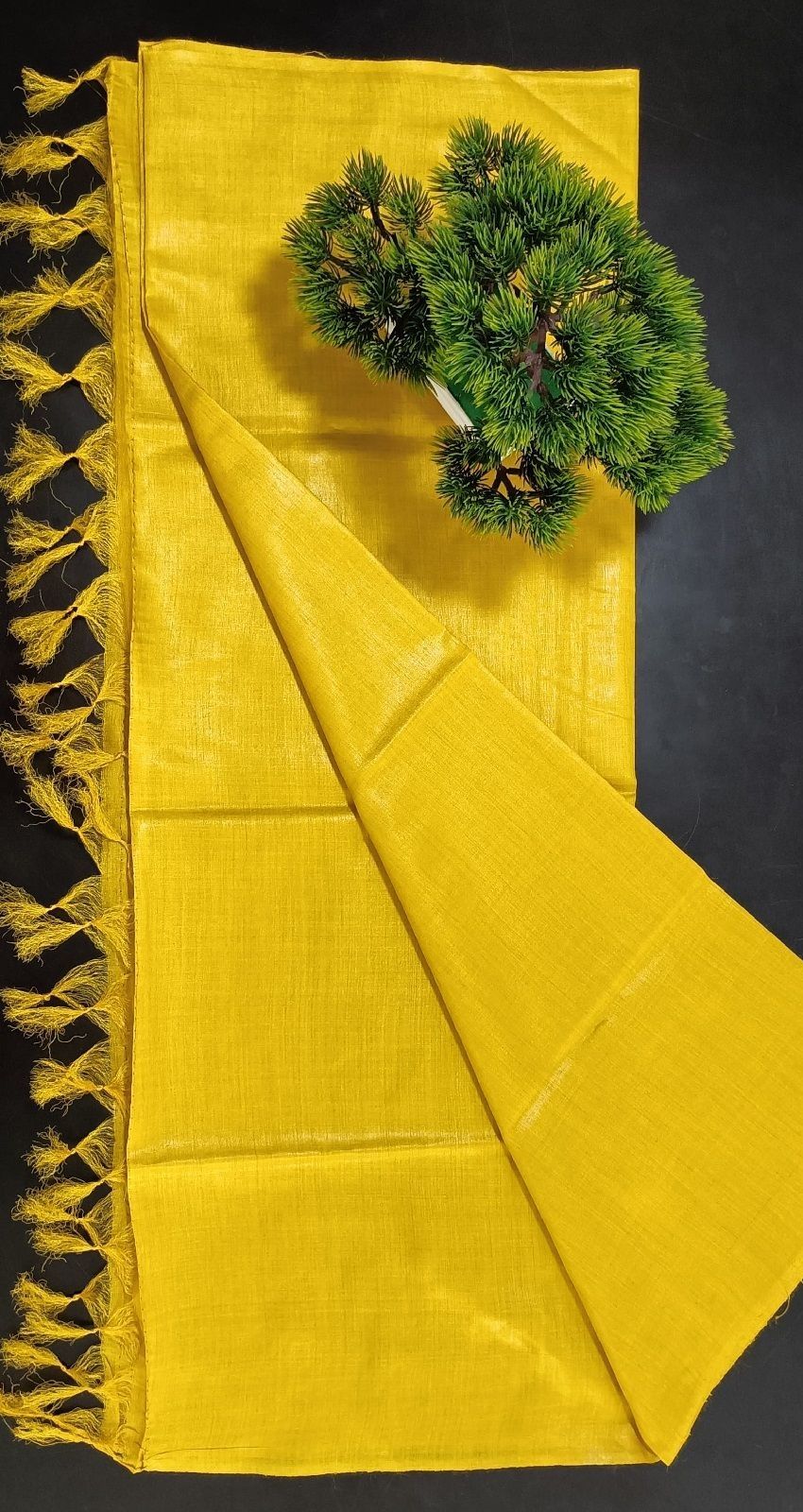 Divine Yellow Pure Tussar Muga Silk Dupatta