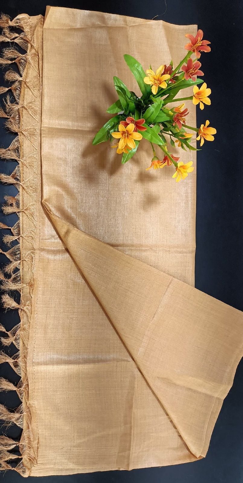 Golden Brown Pure Tussar Muga Silk Dupatta